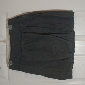 Ann Taylor Loft Black Gray 100% Cotton Denim Lined Bubble Skirt Size 4